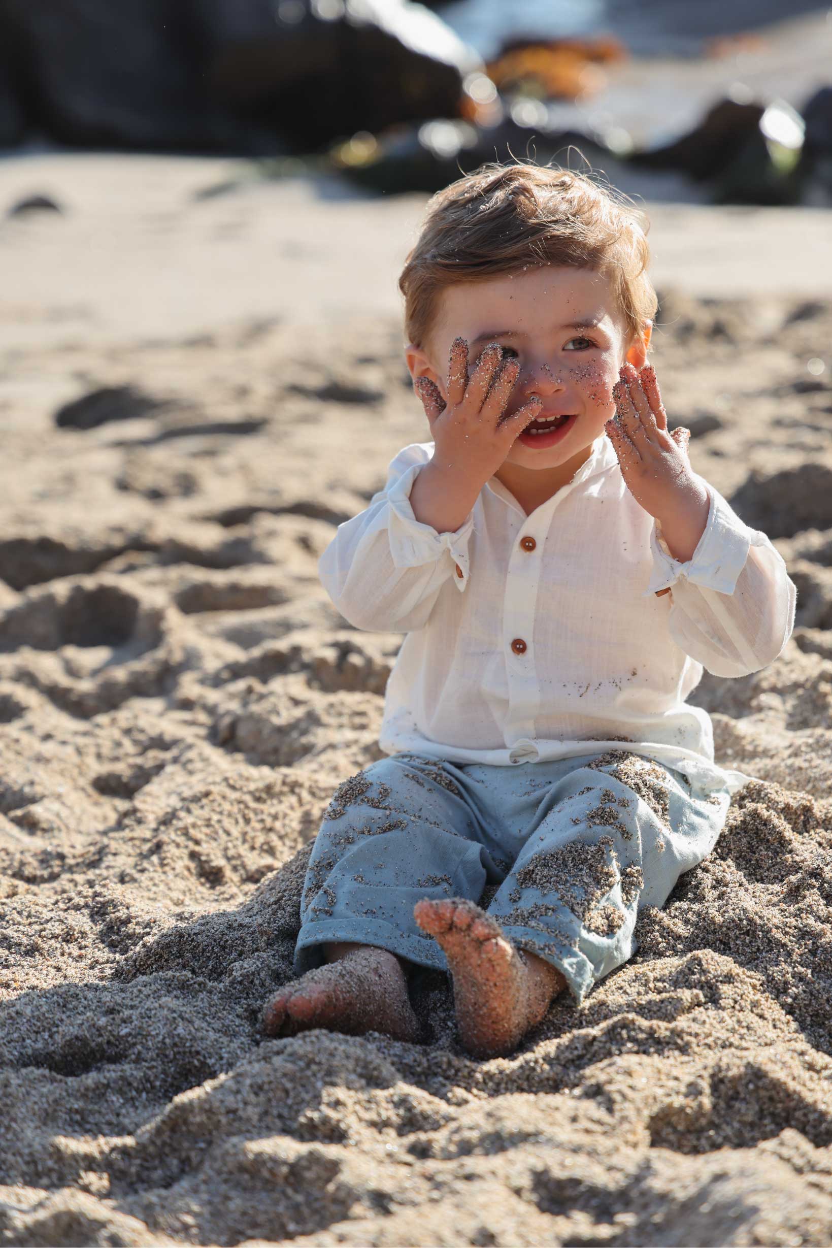 Camisa Cuello Mao - Blanche