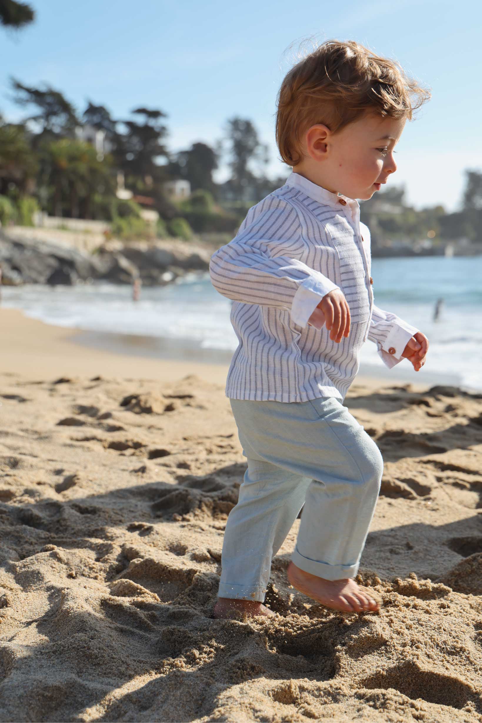 Pantalón Lino Niño - Menthe Douce