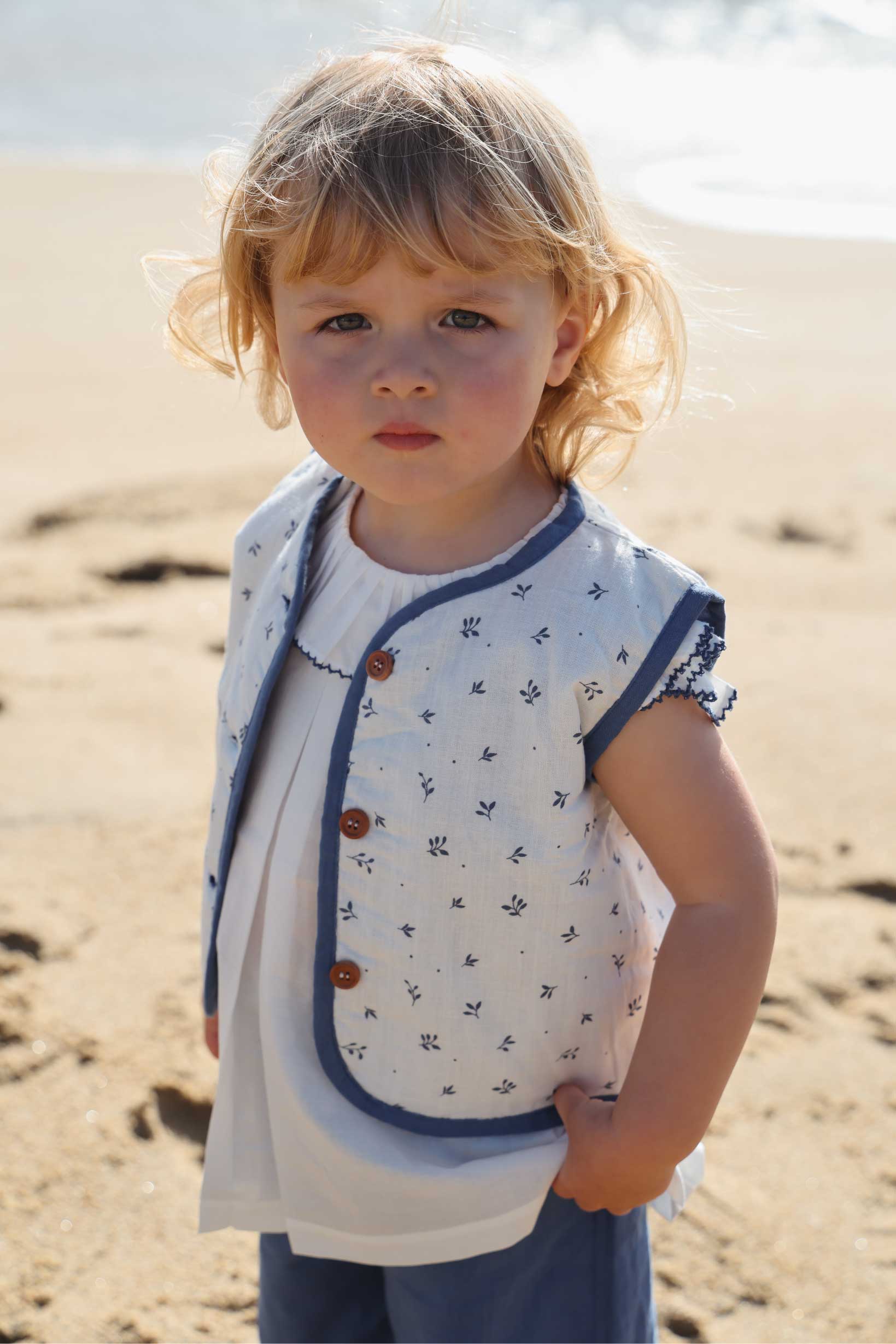 Chaqueta Reversible Sin Mangas - Motifs Jardin