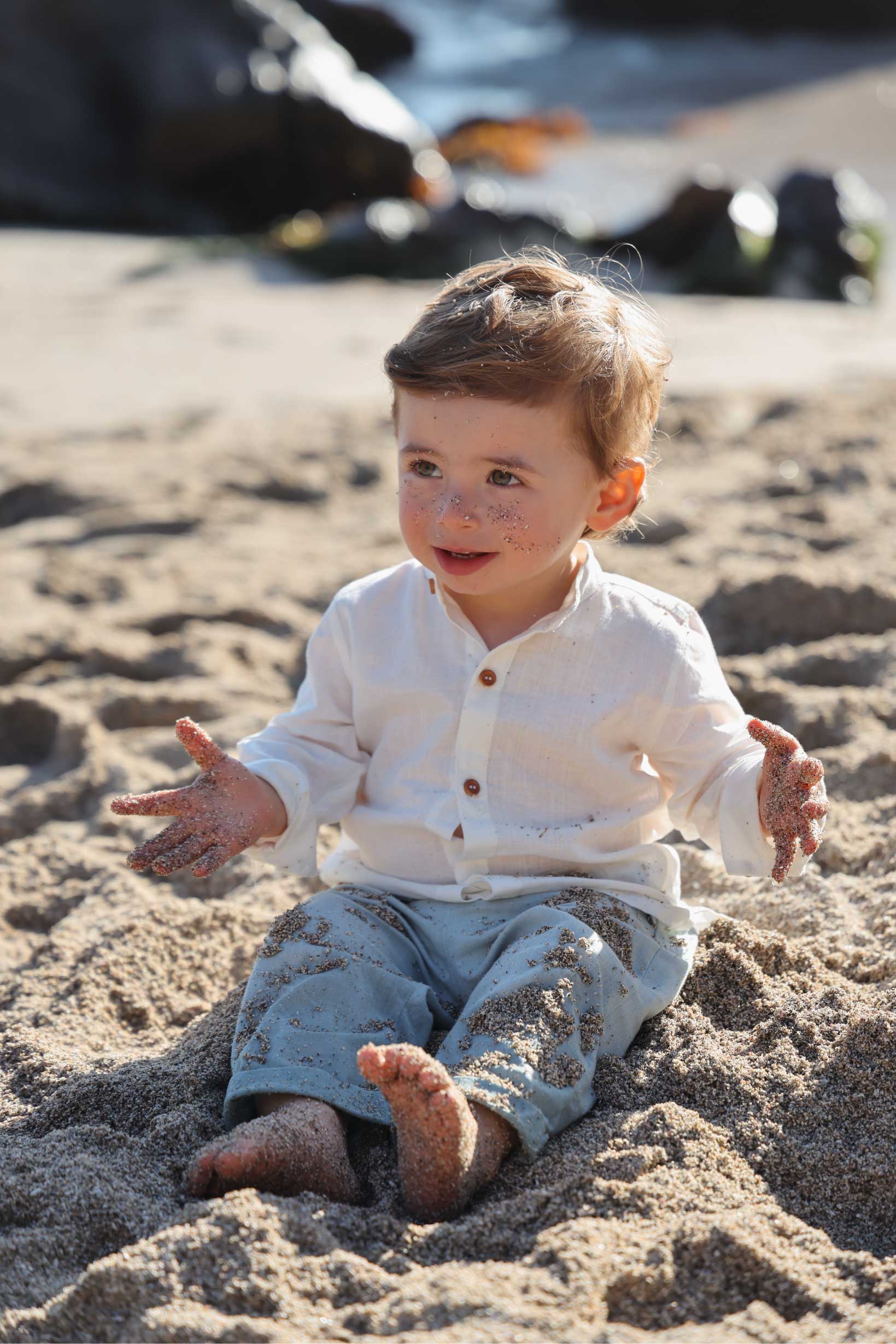 Camisa Cuello Mao - Blanche