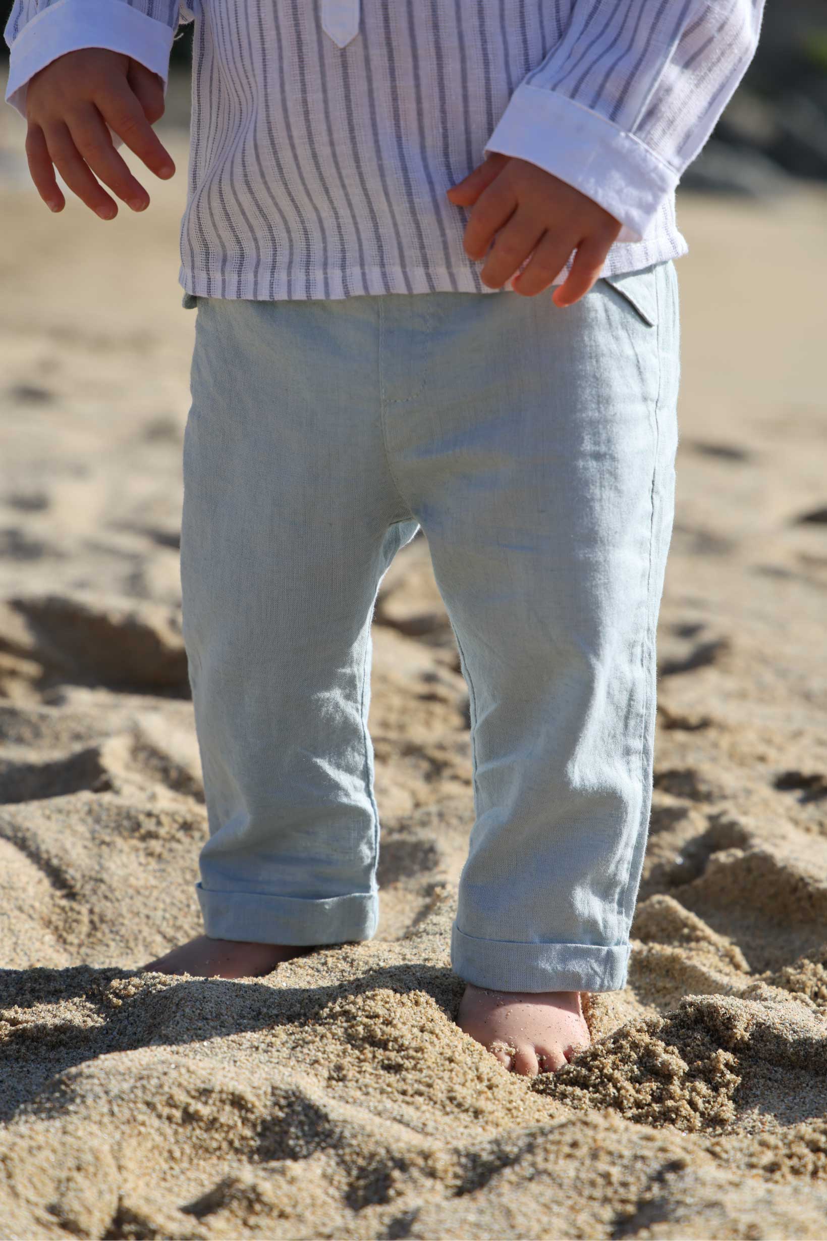 Pantalón Lino Niño - Menthe Douce