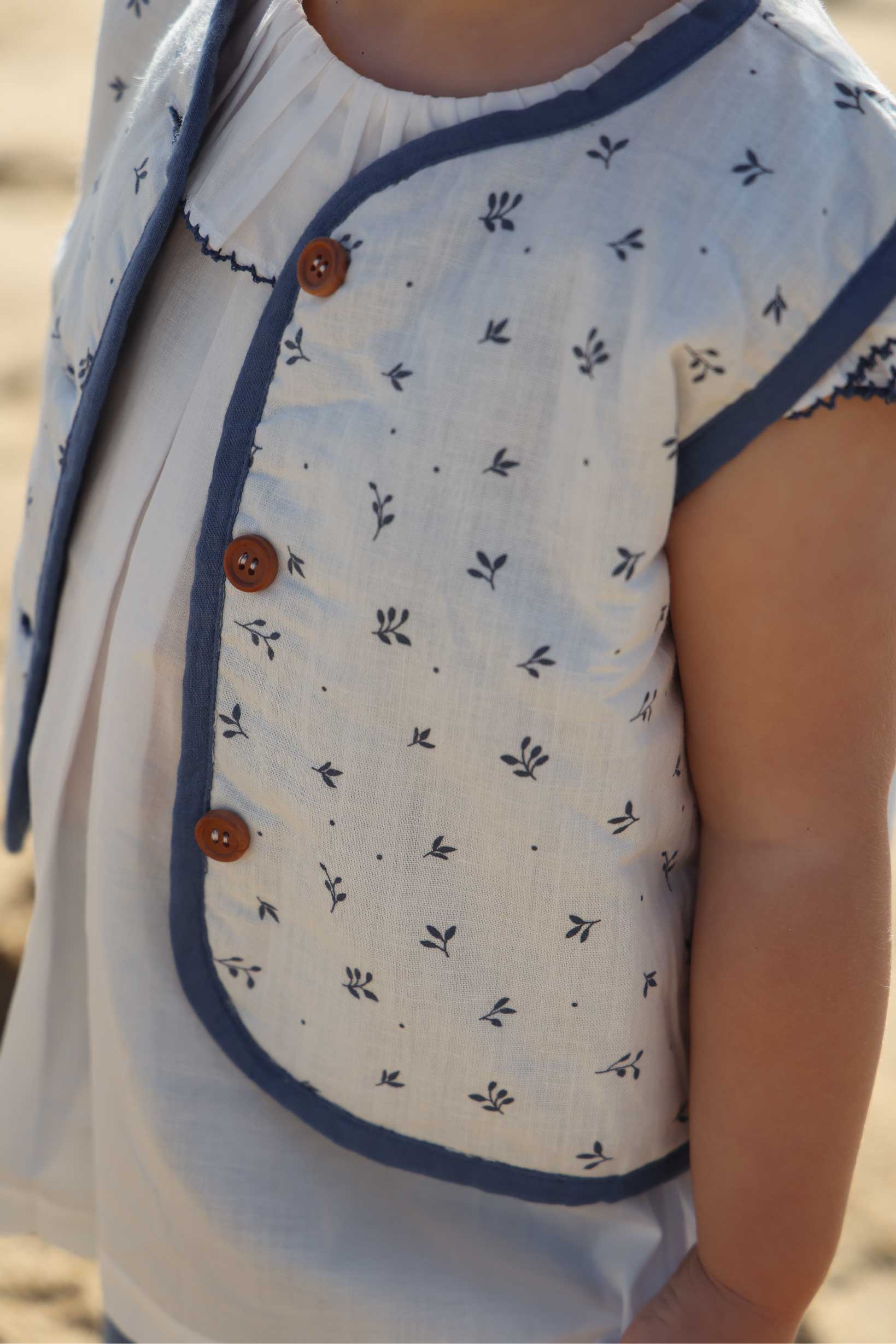 Chaqueta Reversible Sin Mangas - Motifs Jardin